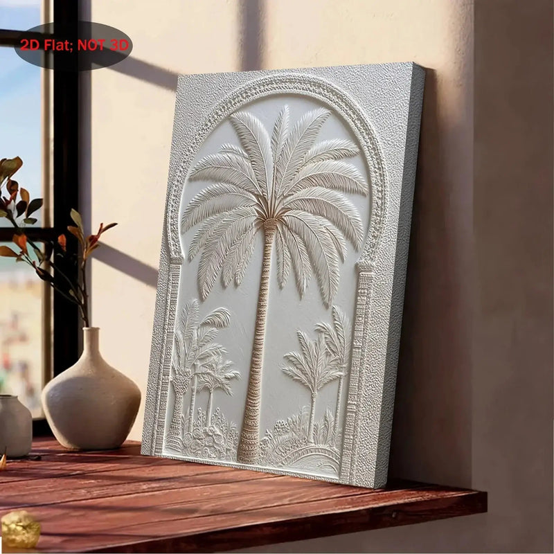 Wall Art - Vintage White Wood Palm Tree by House Of Avana
