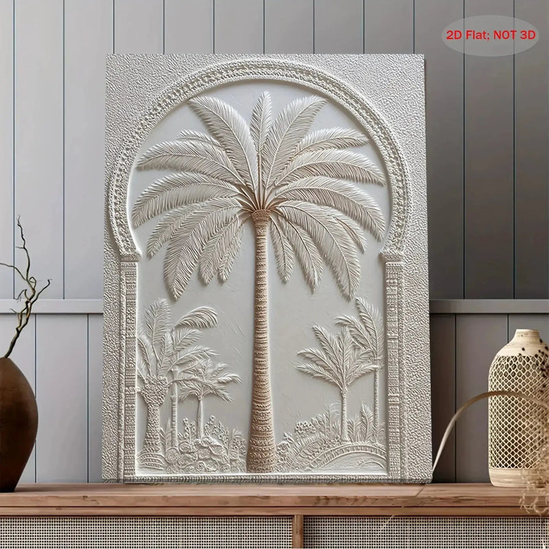 Wall Art - Vintage White Wood Palm Tree by House Of Avana