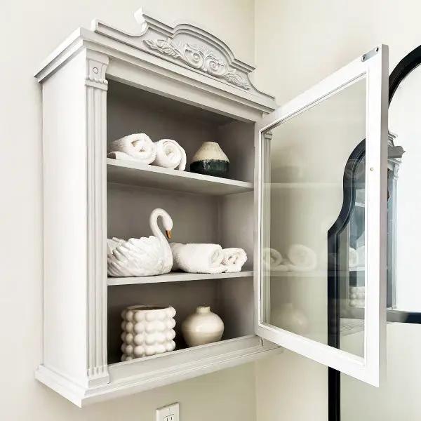 Baroque Elegance Wall Mounted Cabinet with Magnetic Door by Decor Steals
