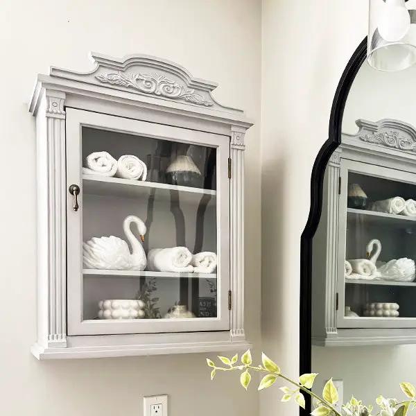 Baroque Elegance Wall Mounted Cabinet with Magnetic Door by Decor Steals