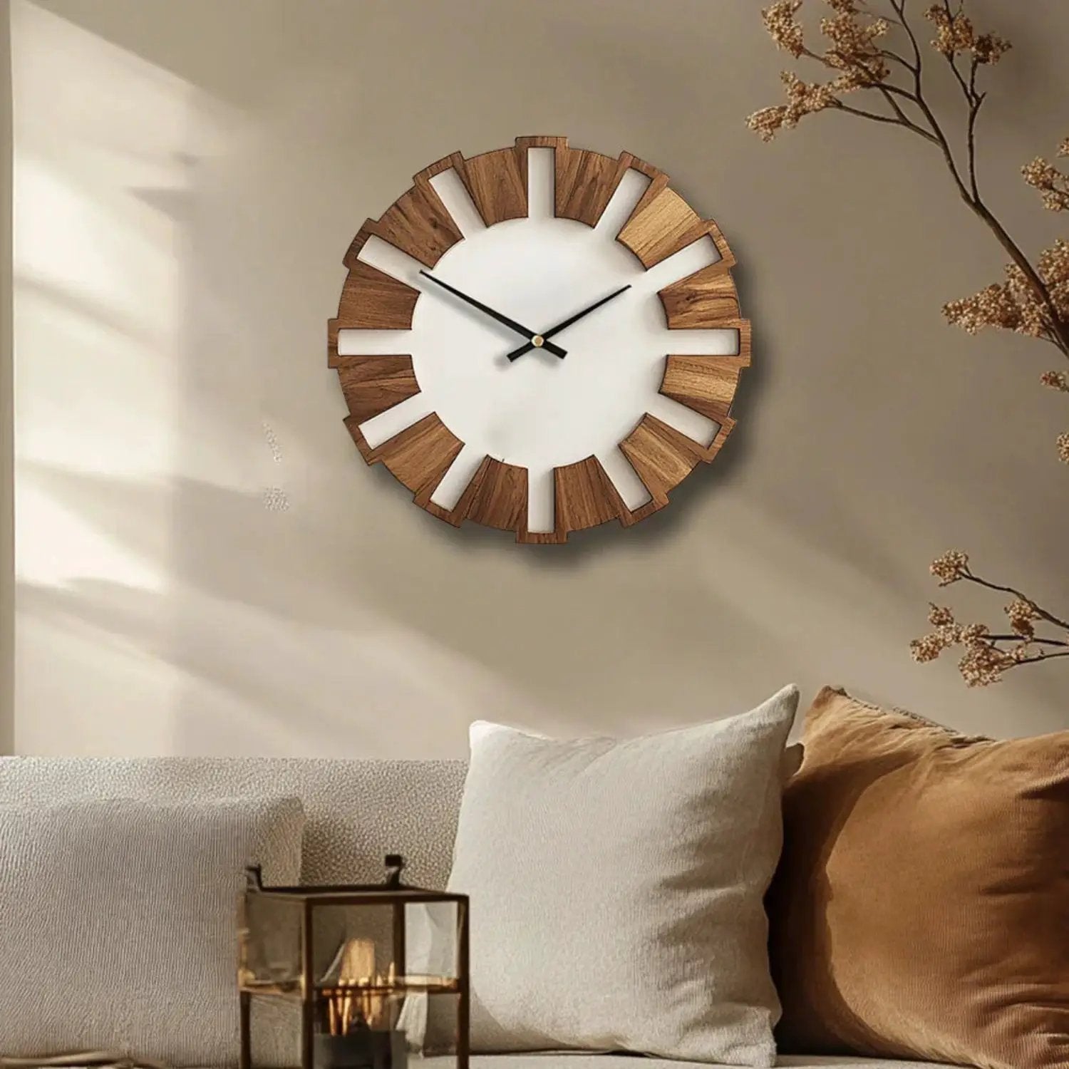 Wall Clock - Artistic Wooden 12 Inch by House Of Avana