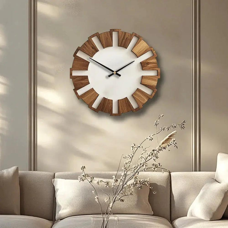 Wall Clock - Artistic Wooden 12 Inch by House Of Avana