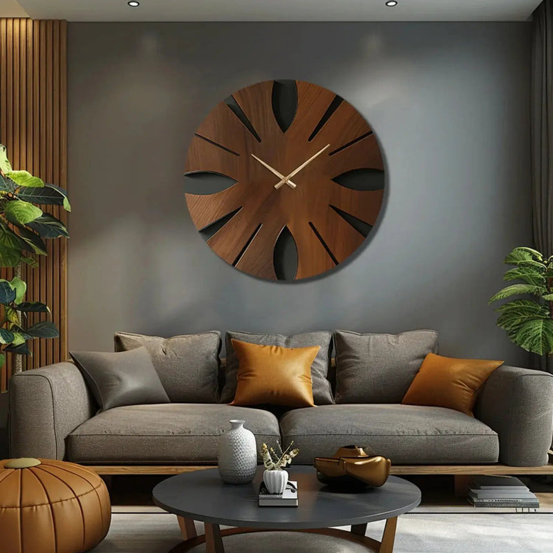 Wall Clock - Artistic Wooden Round by House Of Avana