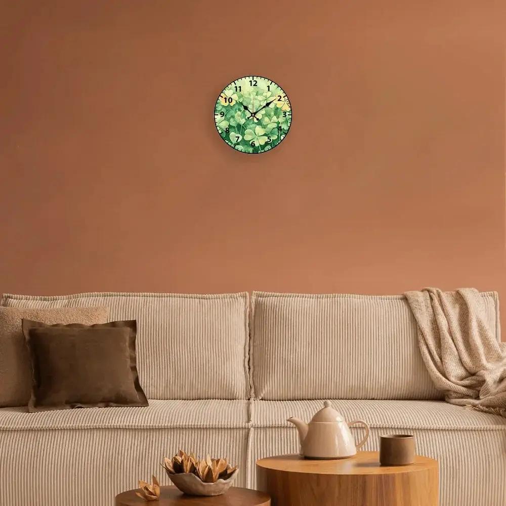 Wall Clock - Quartz Wooden Green 9.84-Inch by House Of Avana