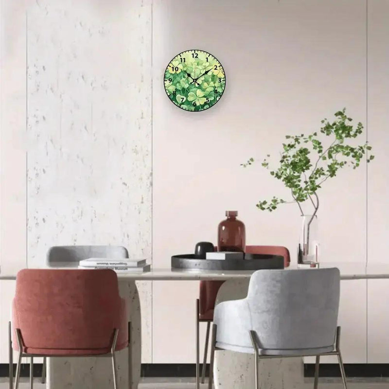 Wall Clock - Quartz Wooden Green 9.84-Inch by House Of Avana