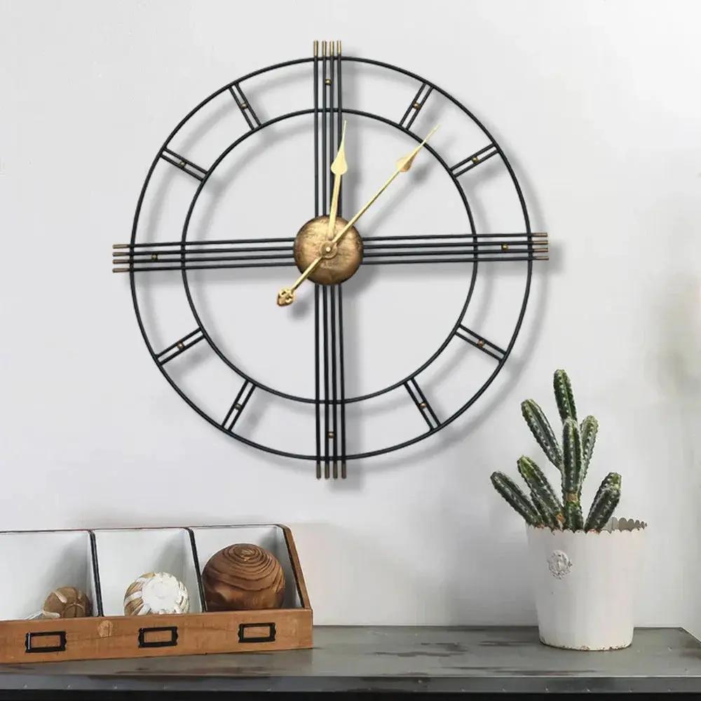 Wall Clock - Roman Numerals Metal Large by House Of Avana