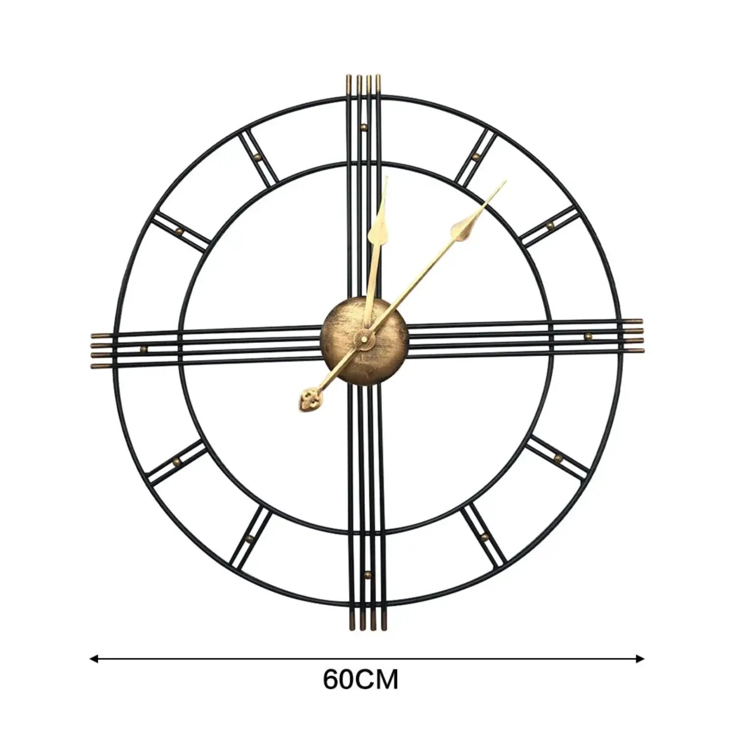 Wall Clock - Roman Numerals Metal Large by House Of Avana