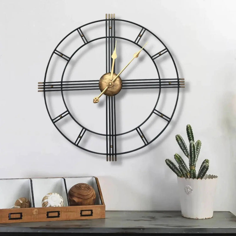 Wall Clock - Roman Numerals Metal Large by House Of Avana