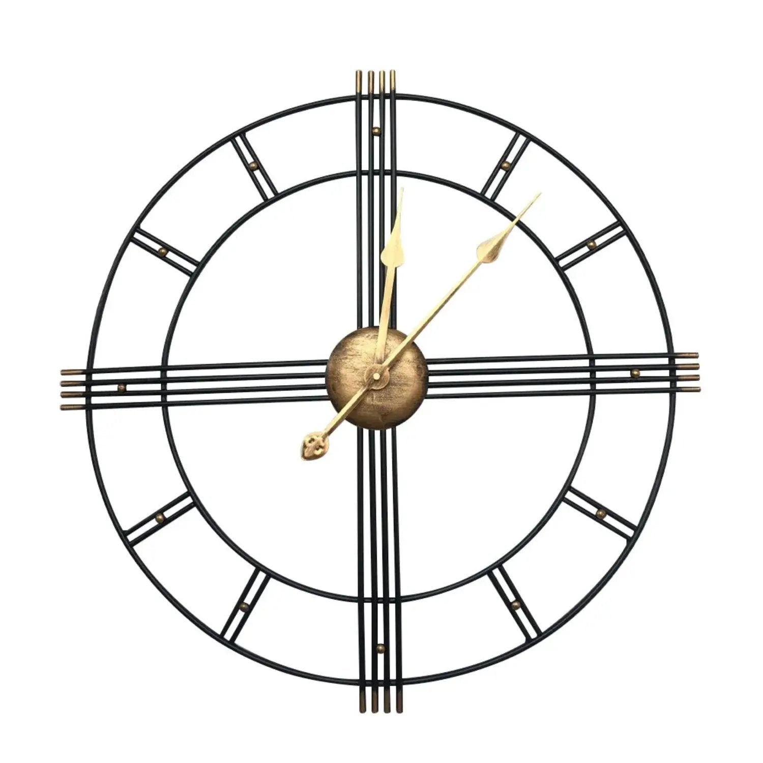 Wall Clock - Roman Numerals Metal Large by House Of Avana