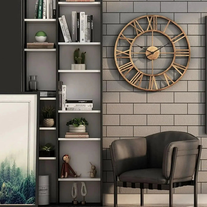 Wall Clock - Silent Metal Roman 12-Inch by House Of Avana