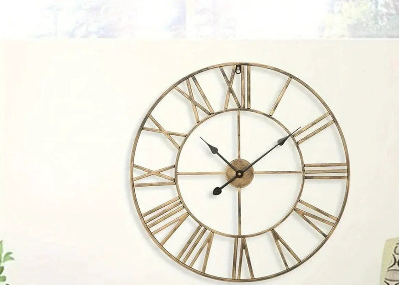 Wall Clock - Silent Metal Roman 12-Inch by House Of Avana