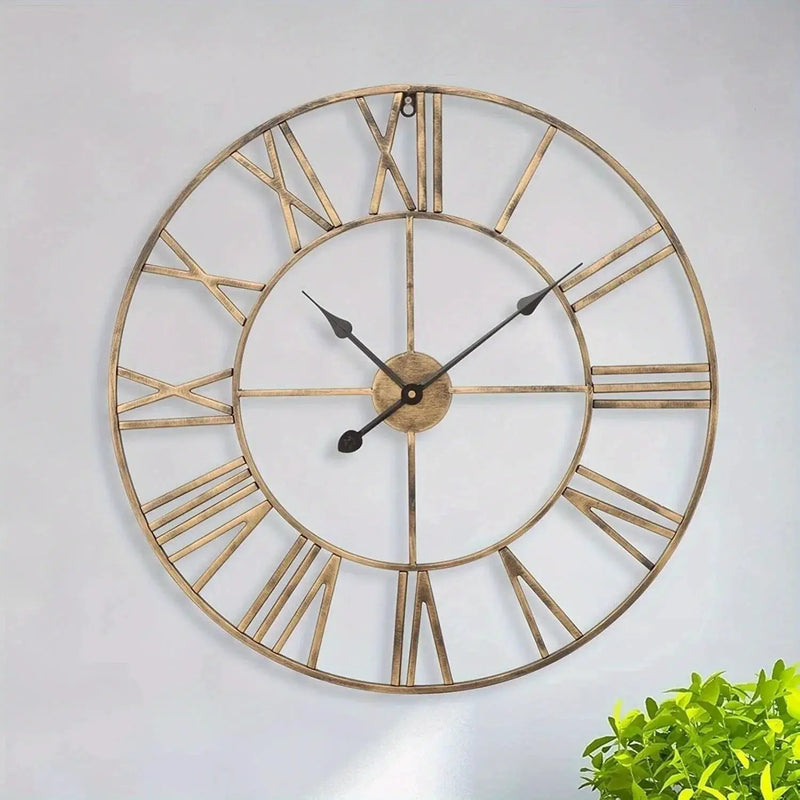 Wall Clock - Silent Metal Roman 12-Inch by House Of Avana