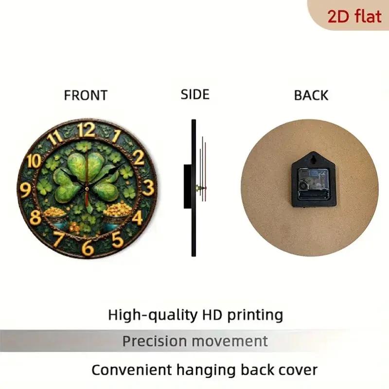 Wall Clock - Silent Wooden 10-Inch by House Of Avana