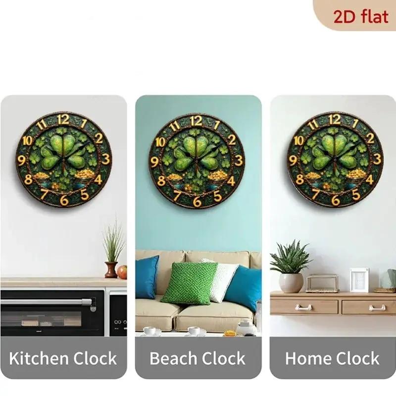 Wall Clock - Silent Wooden 10-Inch by House Of Avana