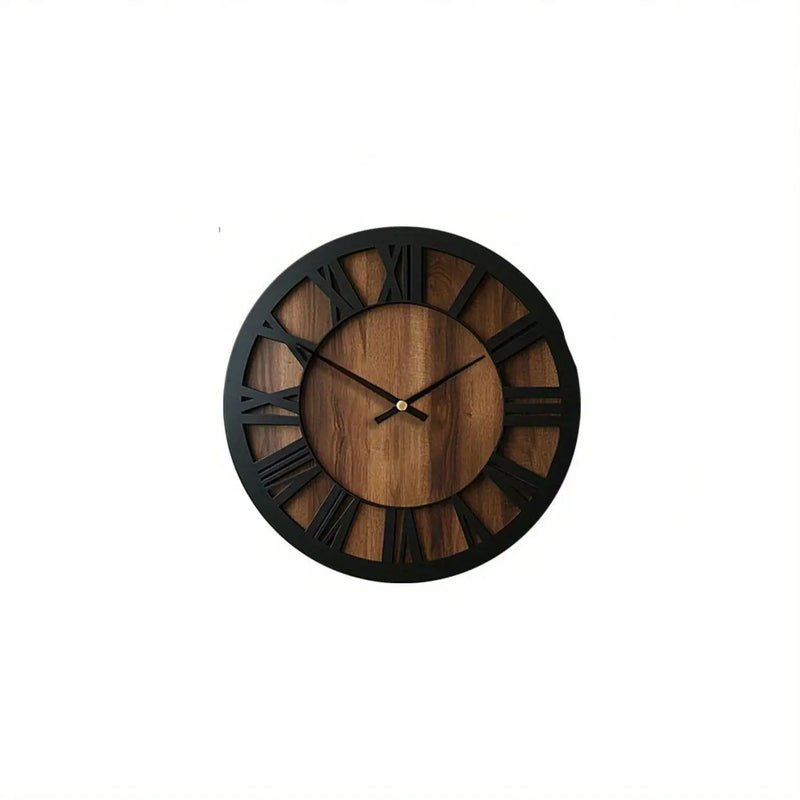 Wall Clock - Silent Wooden Round by House Of Avana