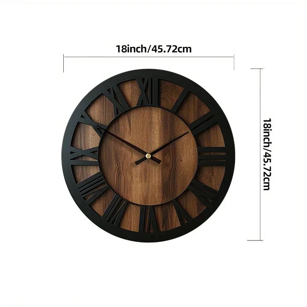 Wall Clock - Silent Wooden Round by House Of Avana