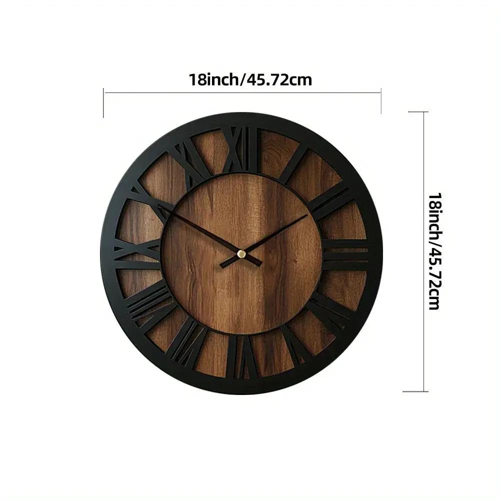 Wall Clock - Silent Wooden Round by House Of Avana