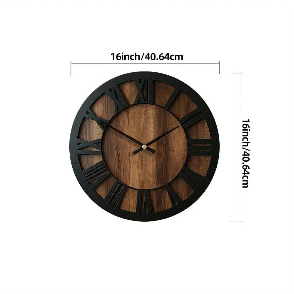 Wall Clock - Silent Wooden Round by House Of Avana