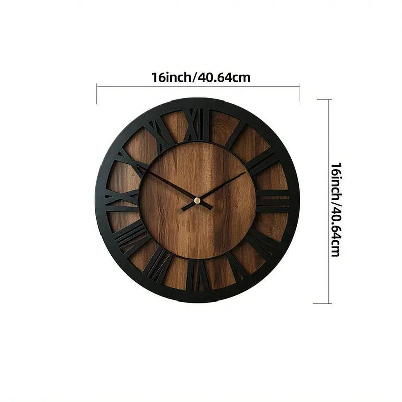 Wall Clock - Silent Wooden Round by House Of Avana