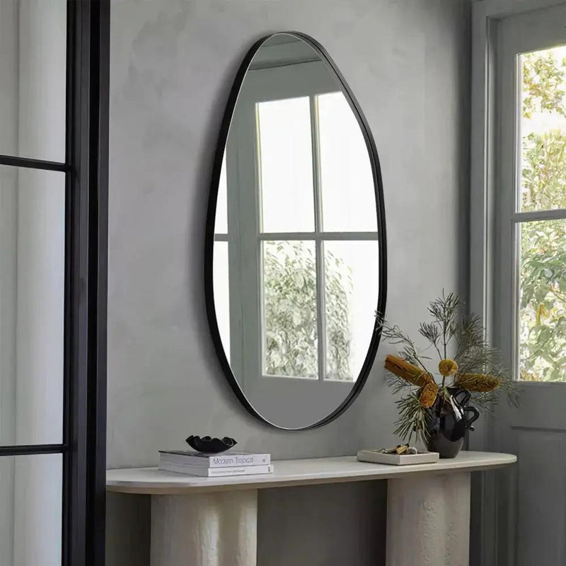 Wall Mirror - Asymmetrical Black 53x90cm by House Of Avana