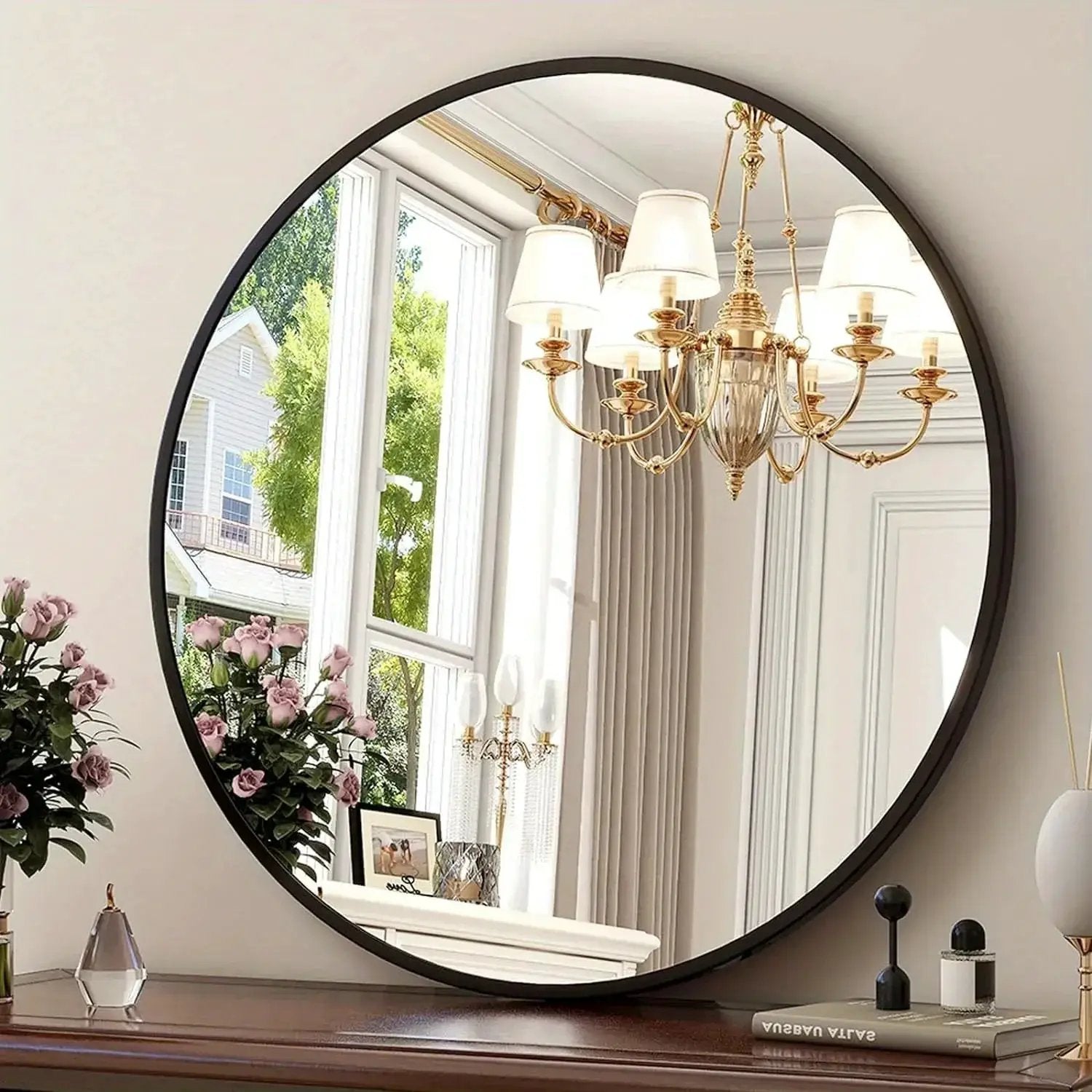 Wall Mirror - Modern Metal 30 Inch by House Of Avana