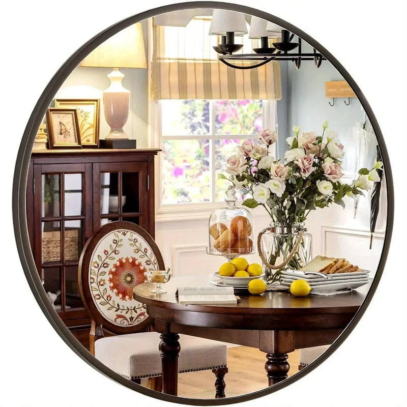 Wall Mirror - Modern Metal 30 Inch by House Of Avana