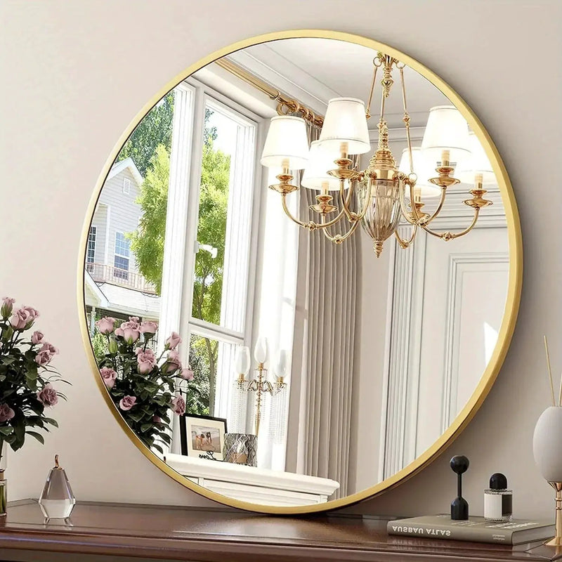 Wall Mirror - Modern Metal 30 Inch by House Of Avana