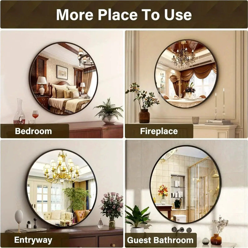 Wall Mirror - Modern Metal 30 Inch by House Of Avana