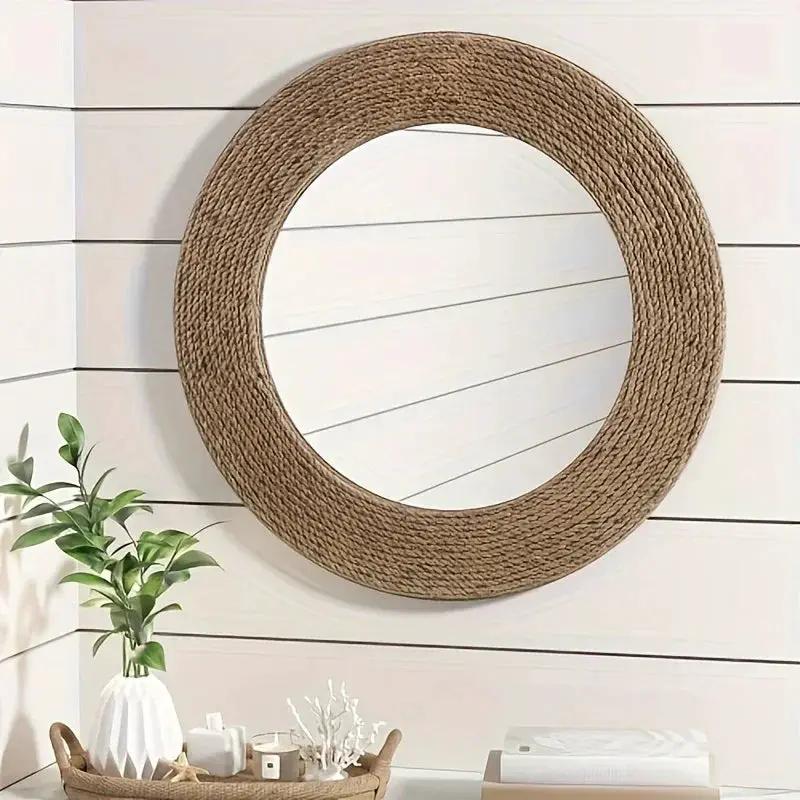 Wall Mirror - Natural Jute 26 by House Of Avana