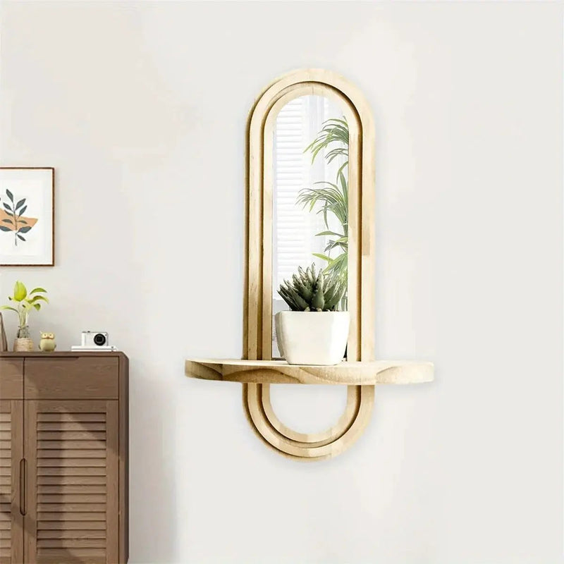 Wall Mirror - Natural Wooden Oval by House Of Avana