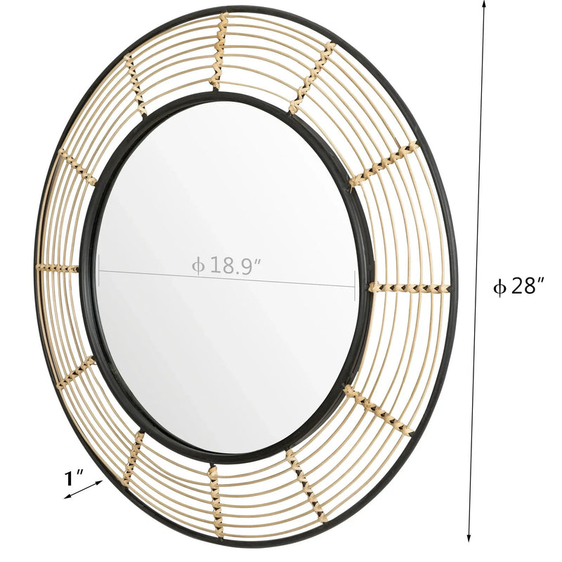 Wall Mirror - Rattan Large Round by House Of Avana