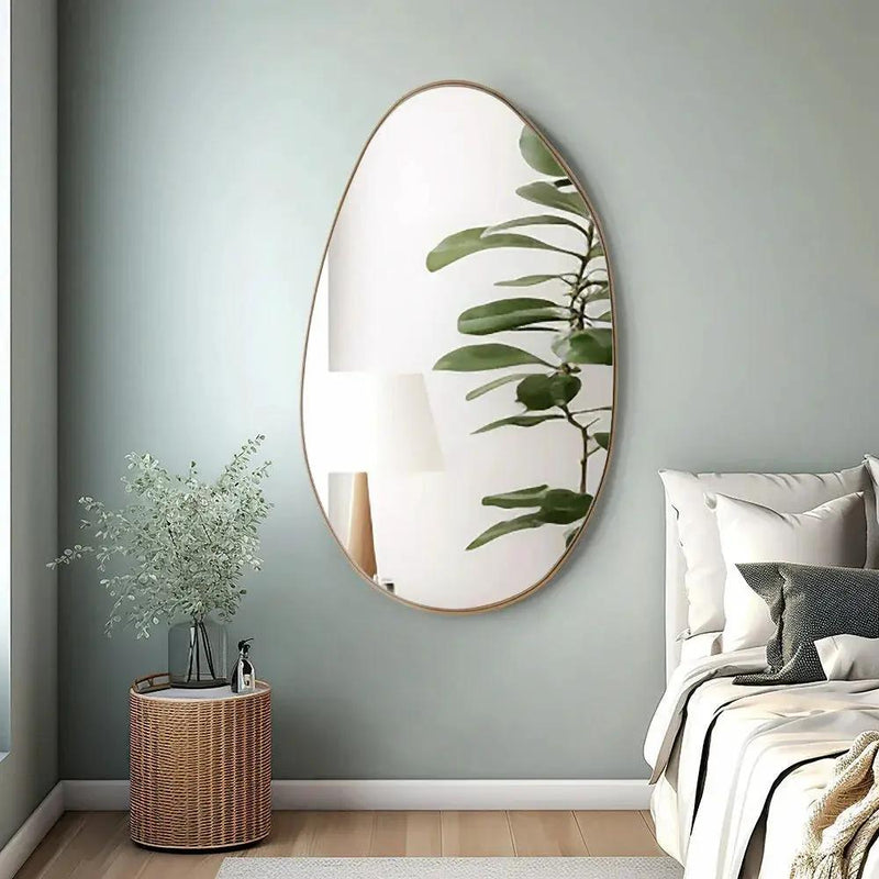 Wall Mirror - Round Gold Metal by House Of Avana