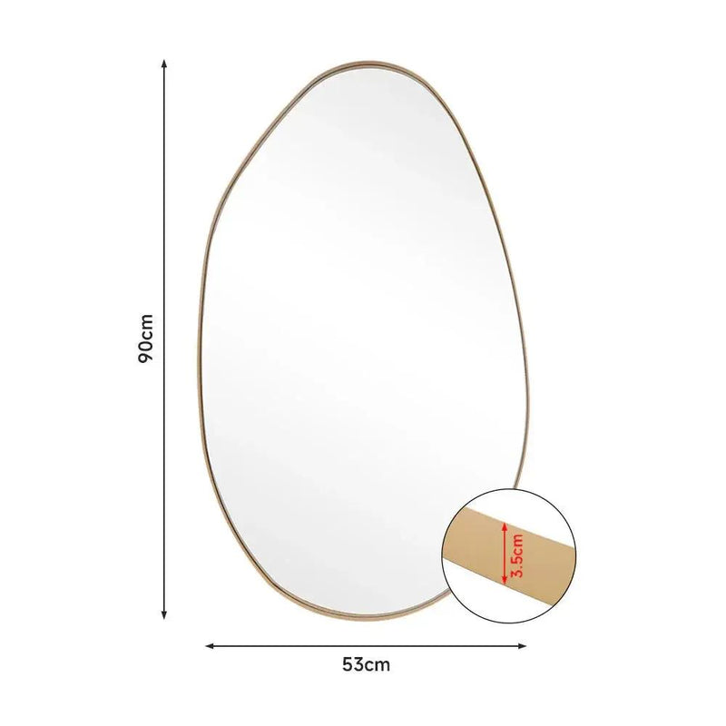 Wall Mirror - Round Gold Metal by House Of Avana