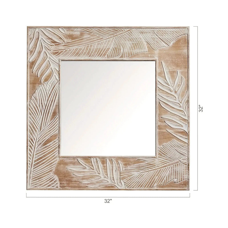 Wall Mirror - Rustic Wood Square by House Of Avana