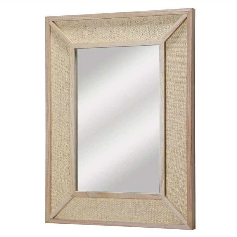 Wall Mirror - Woven Rattan Natural Rectangle by House Of Avana