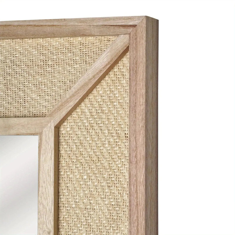 Wall Mirror - Woven Rattan Natural Rectangle by House Of Avana