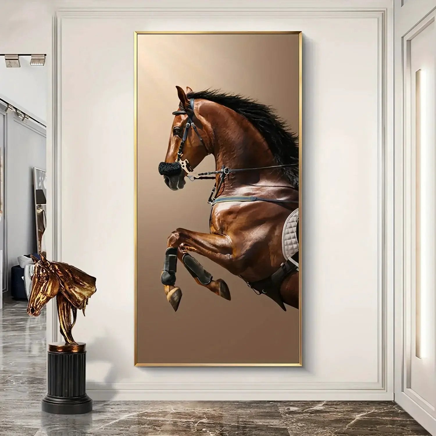 Wall Painting - Modern Horse Black Large by House Of Avana