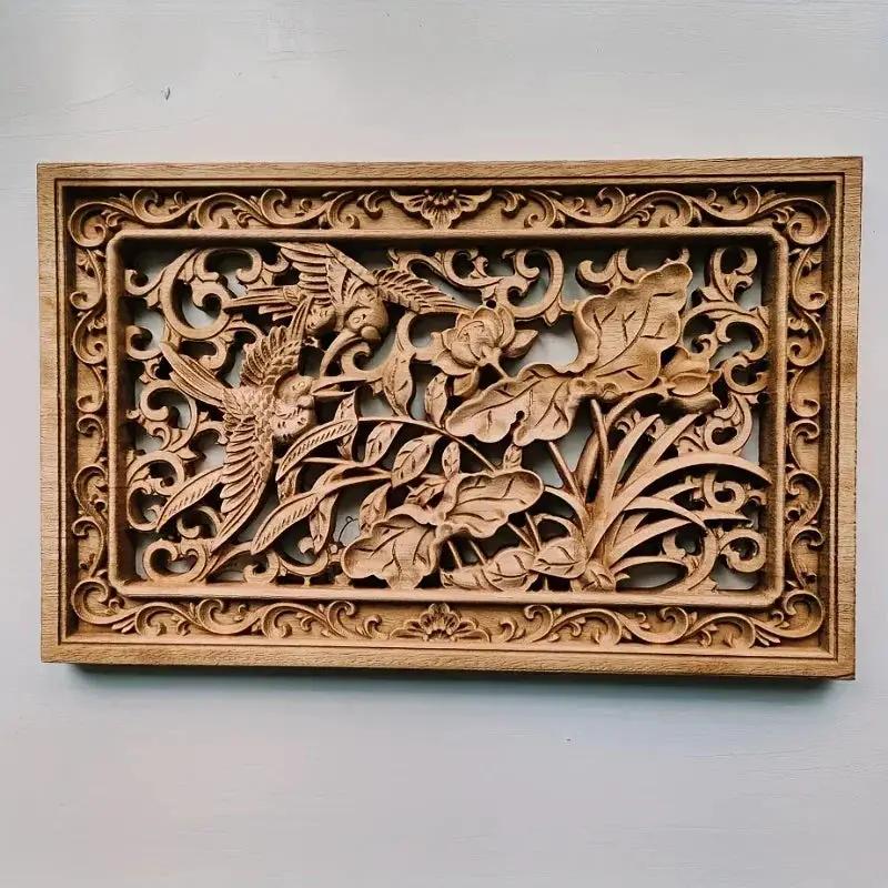 Wall Panel - 3D Carved Wood Vintage by House Of Avana