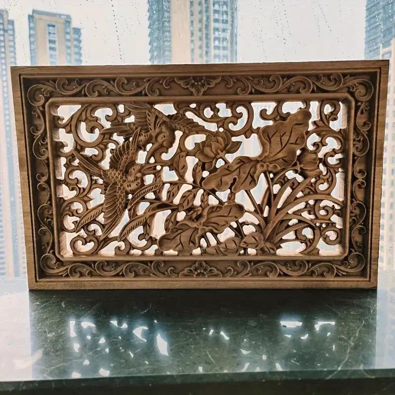 Wall Panel - 3D Carved Wood Vintage by House Of Avana