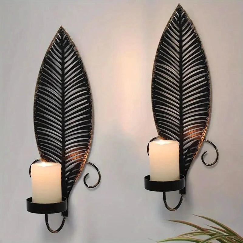 Wall Sconces - Golden Metal 2pcs by House Of Avana