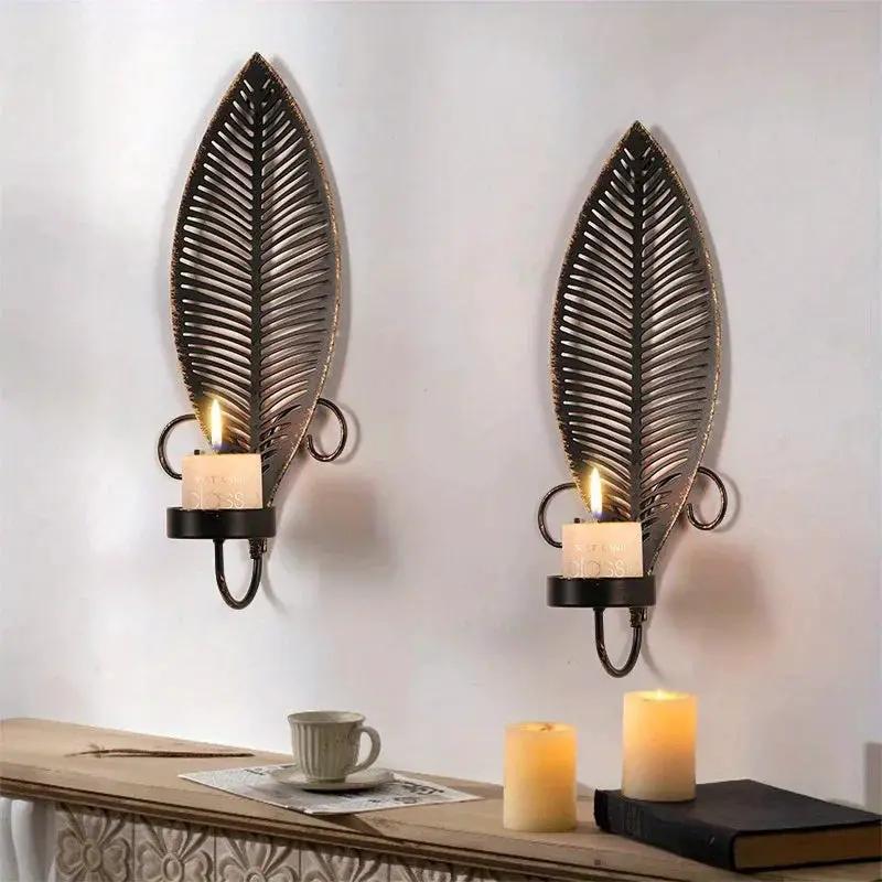Wall Sconces - Golden Metal 2pcs by House Of Avana