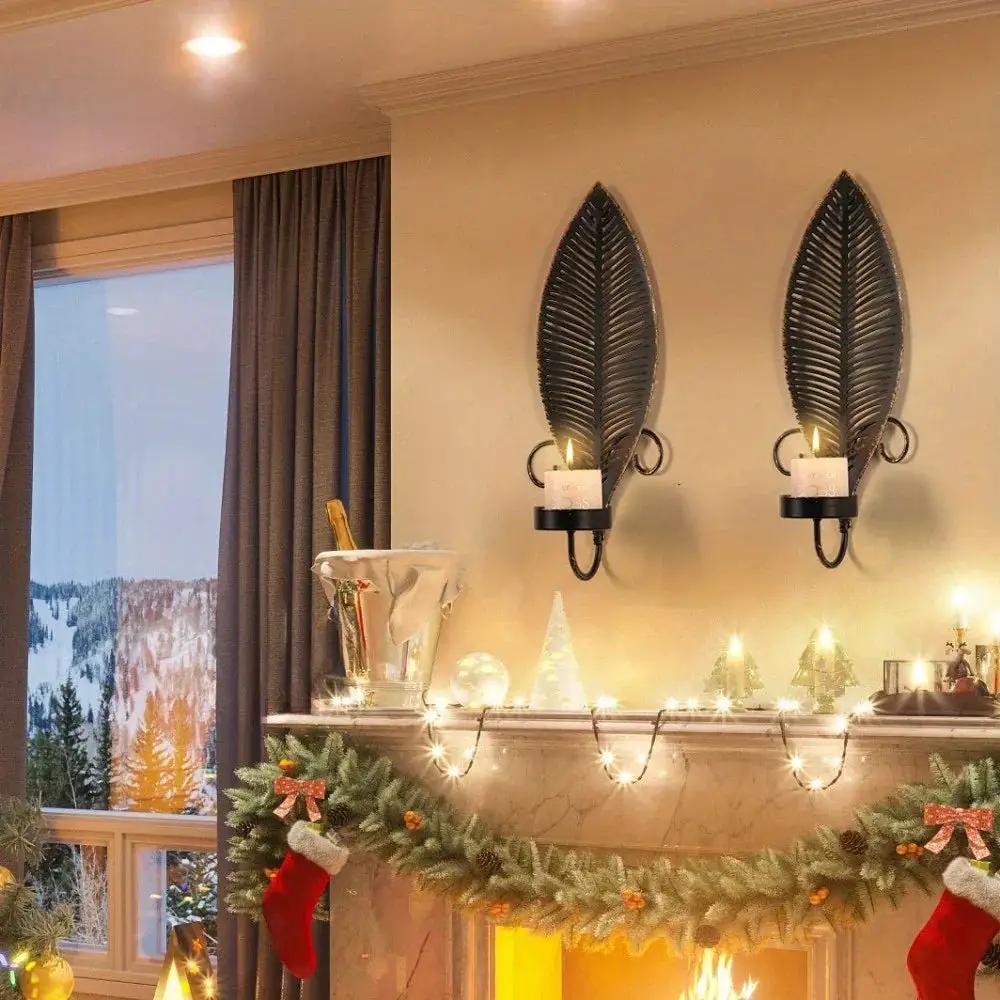 Wall Sconces - Golden Metal 2pcs by House Of Avana