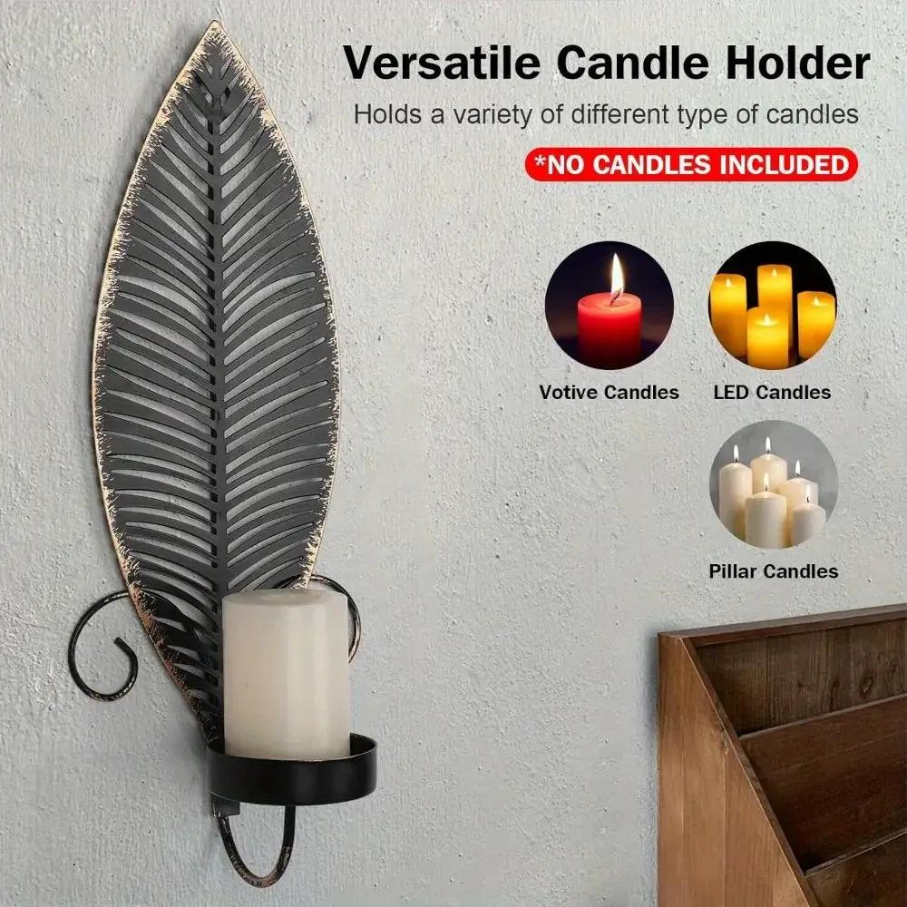 Wall Sconces - Golden Metal 2pcs by House Of Avana