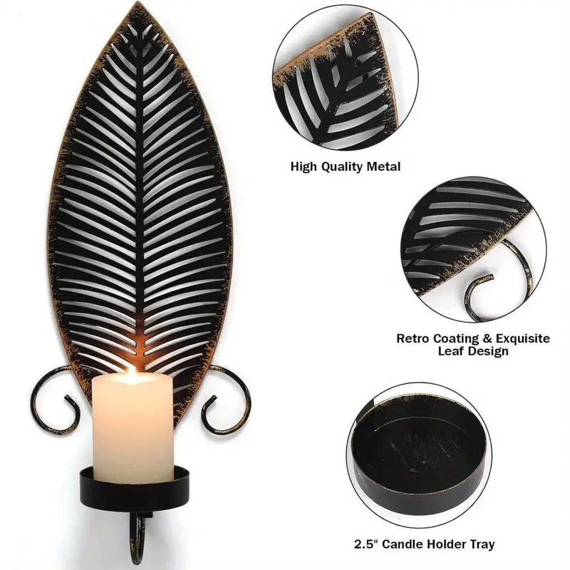 Wall Sconces - Golden Metal 2pcs by House Of Avana