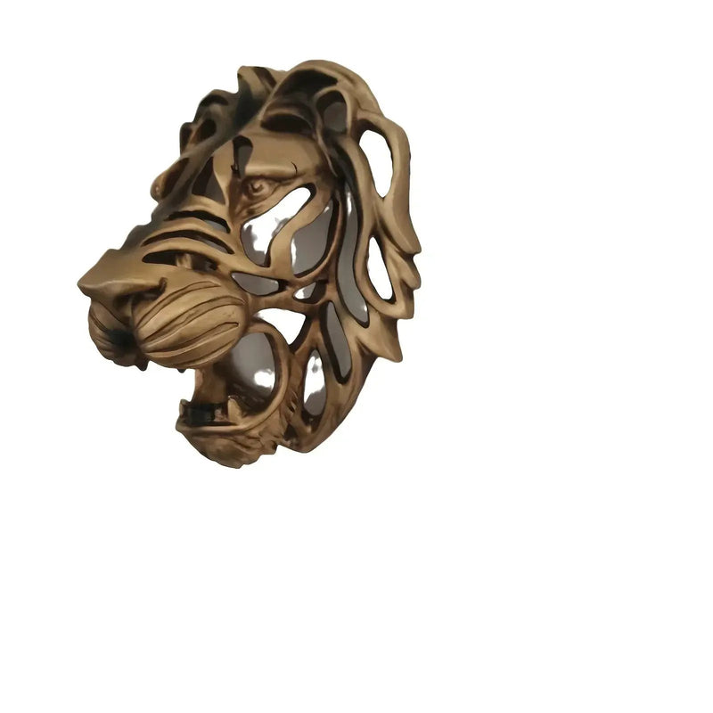 Wall Sculpture - Hollow Metal Lion Head by House Of Avana