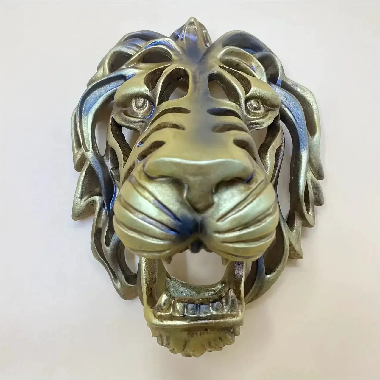 Wall Sculpture - Hollow Metal Lion Head by House Of Avana