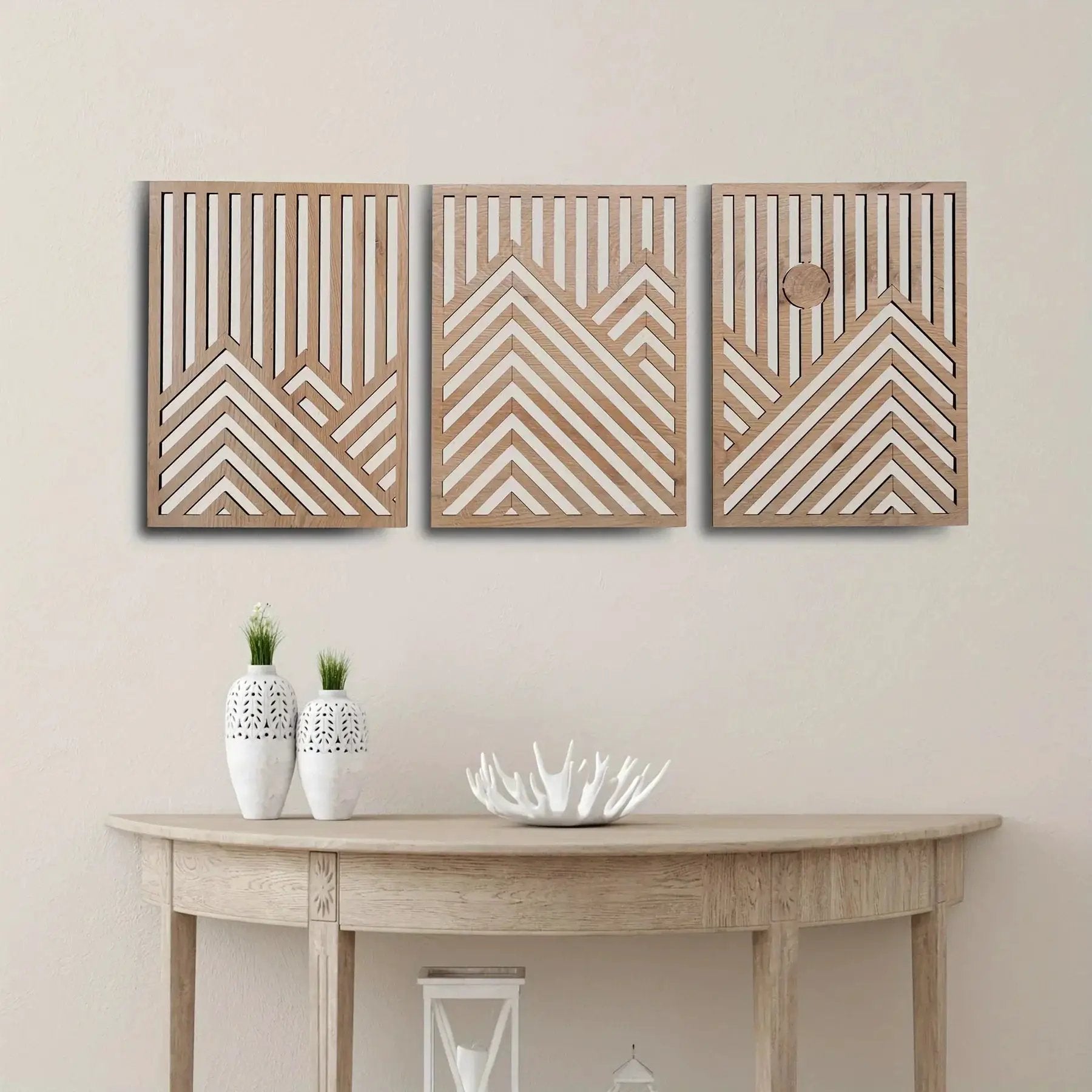 Wall Sculpture - Rustic Oak Mountain by House Of Avana