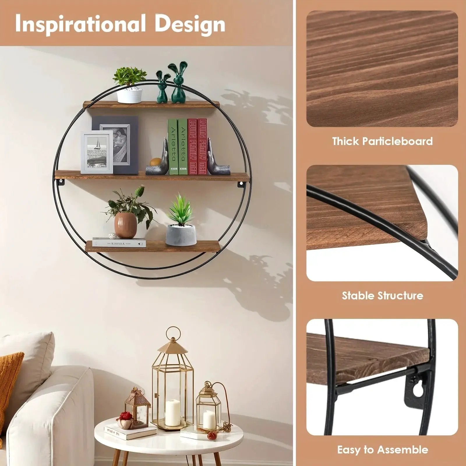 Wall Shelf - Floating Wood 3-Tier by House Of Avana