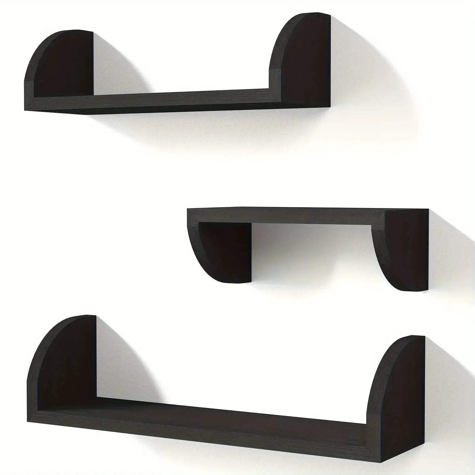 Wall Shelves - Floating Wood Black Set by House Of Avana
