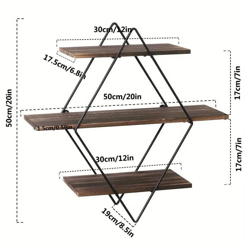 Wall Shelves - Geometric Wooden Multi-Layer by House Of Avana